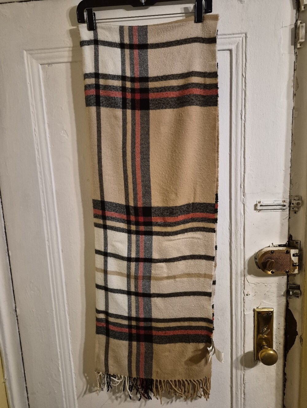 Mark & Graham Italian Plaid Fringe Scarf- Women SZ Length 86", Widrh 29"